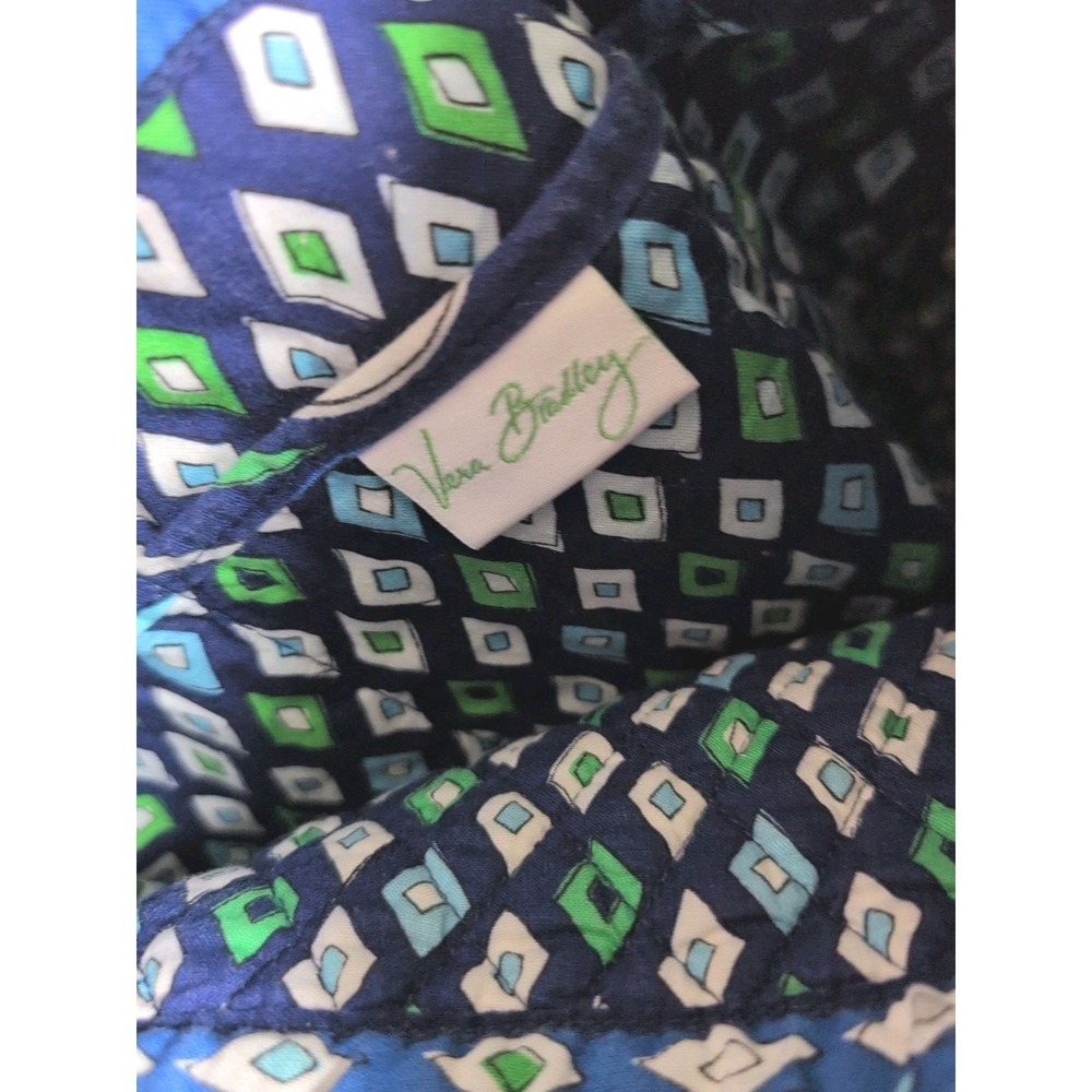 Vera Bradley Mediterranean Blue Purse Tote Bag Medium Toggle Int Pockets Retired - Picture 6 of 6